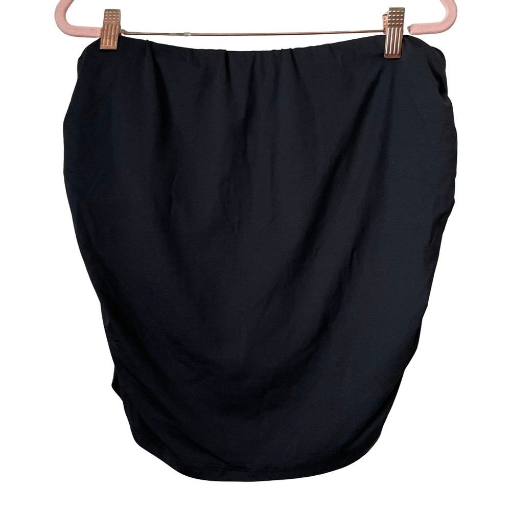 Becca By Rebecca Virtue Strapless Swim Top 1X Black Ruched Swimsuit Resortwear